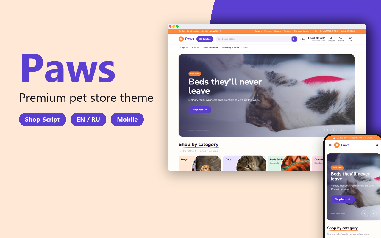 Paws — Premium Pet Store Theme for Shop-Script